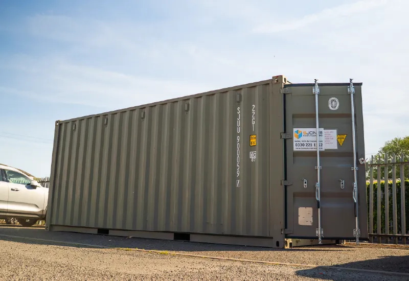 Secure 20ft Charity-Box storage container provided by S Jones Containers for UK charitable organisations.