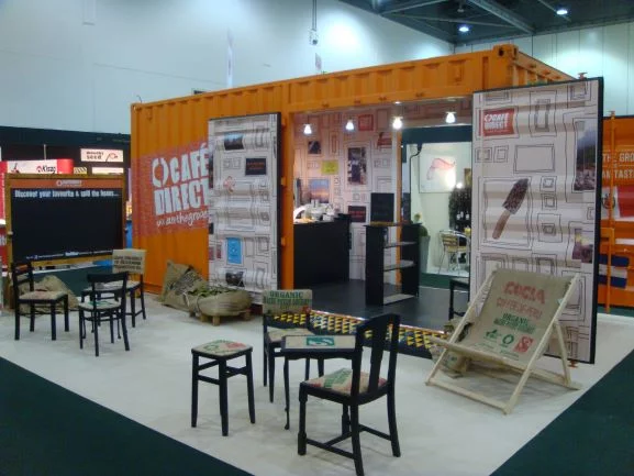 Cafe Direct orange container with deck chair