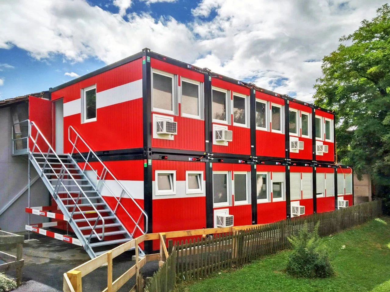 Red Modular Building